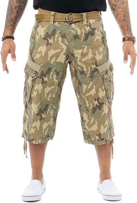 x ray men s belted tactical cargo long shorts 18 inseam below knee length multi ebay