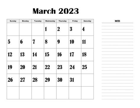 Download March 2023 Printable Calendar Blank Templates Pdf In 2023