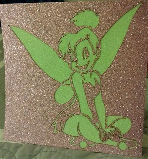 Tinkerbell Green And Pink Glitter Poster Art Etsy
