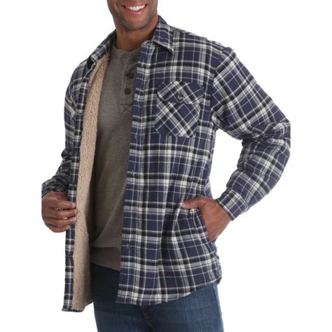 Wrangler Big Mens Long Sleeve Sherpa Lined Flannel Shirt