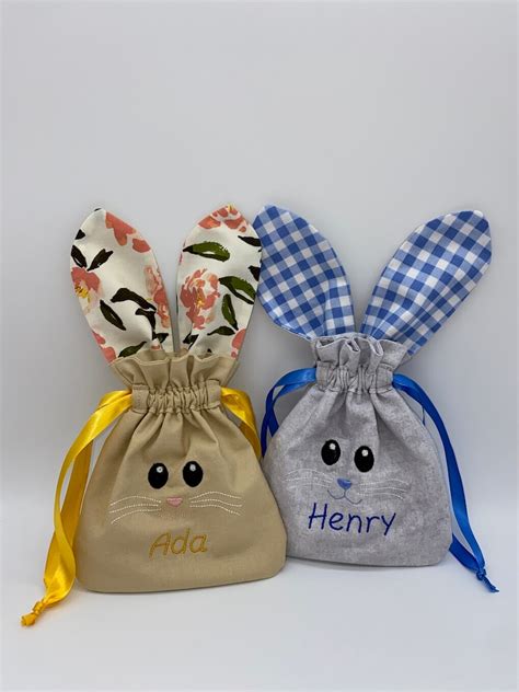 Personalized Drawstring Bag Bunny Bag Easter Bunny Bag T Etsy