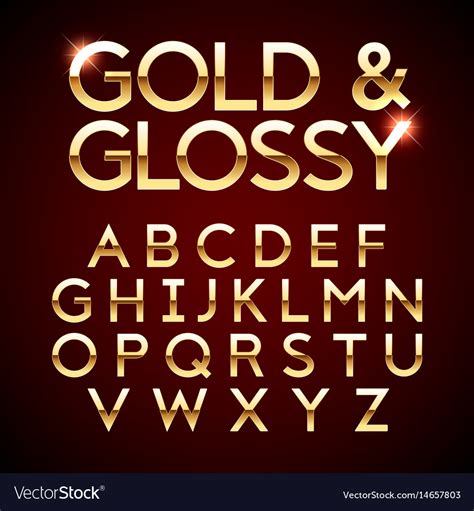 Gold And Glossy Shining Font Royalty Free Vector Image
