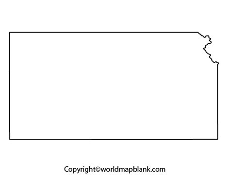 Printable Blank Map Of Kansas Outline Transparent Png Map