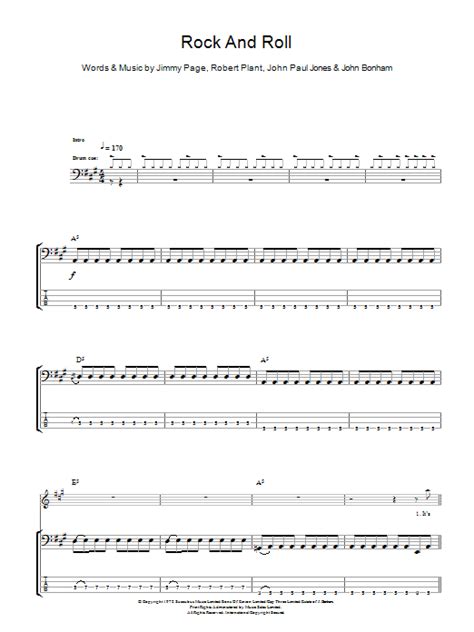 Rock And Roll By Led Zeppelin Bass Tab Guitar Instructor