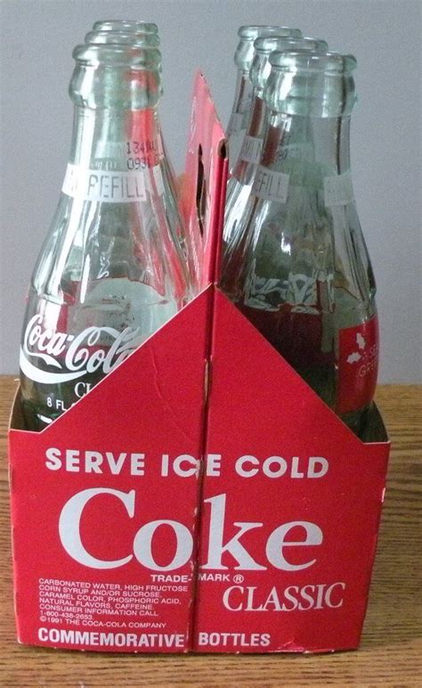 1991 Coca Cola Coke Classic Seasons Greetings Bottles Set Of 6 Enpty Ebay