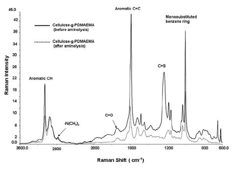 Ft Raman Spectra Of Cellulose G Pdmaema Before And After Aminolysis