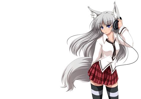 #cute #illustration check out our anime white wolf selection for the very best in unique or custom, handmade pieces from our shops. Пурпурные глаза, румянец, белый, original, уши животных ...