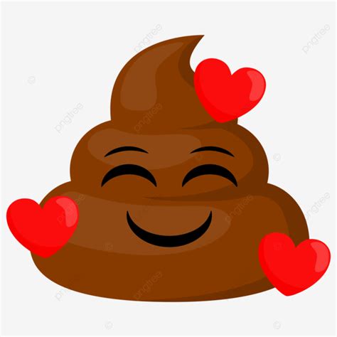 Cute Poop Emoji With Happy Lovely Face Vector Poop Emoticon Happy