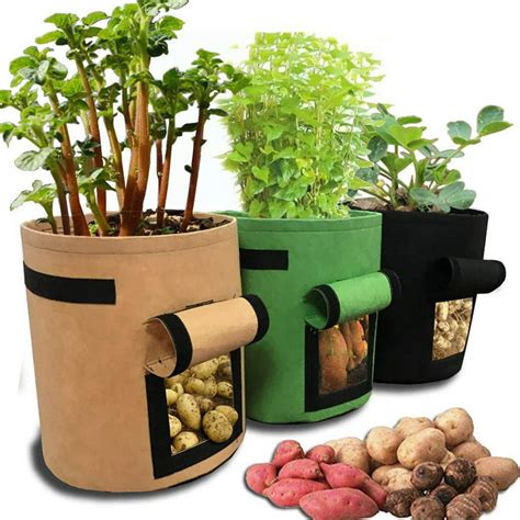 3pcs Plant Grow Bags Nonwoven Cloth Pot Gardening Vegetablepotato