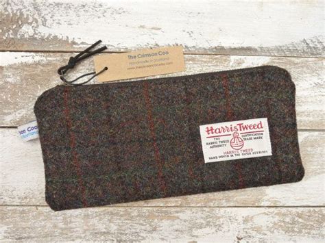 Harris Tweed And Waxed Cotton Pencil Case Bag Scottish T Drawing