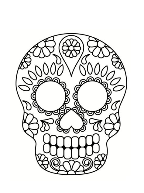 Dessin tete de mort facile. Coloriage tête de mort mexicaine : 20 dessins à imprimer