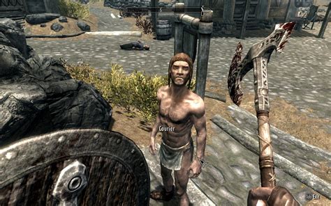 The Weird And Wonderful World Of Skyrim Naked Courier Again Why Is He Naked