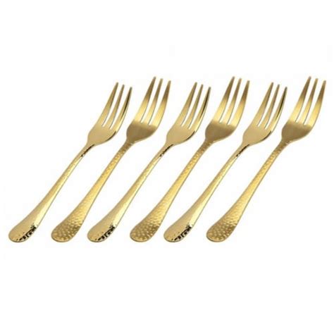 Godinger 80007 Gold Hammered Cake Forks Set Of 6 1 Food 4 Less