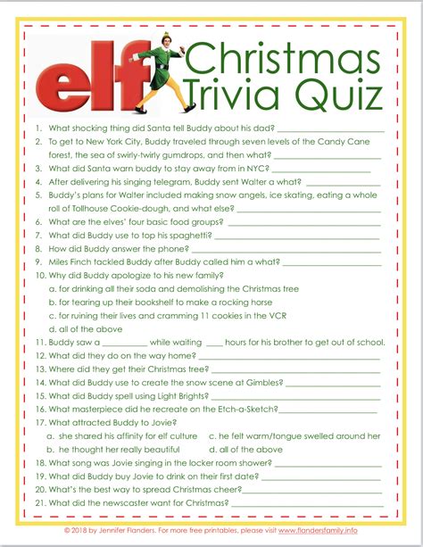 Printable Christmas Quiz With Answers