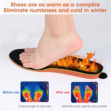 High Flexible Electric Heated Shoe Insoles With Rechargeable Battery