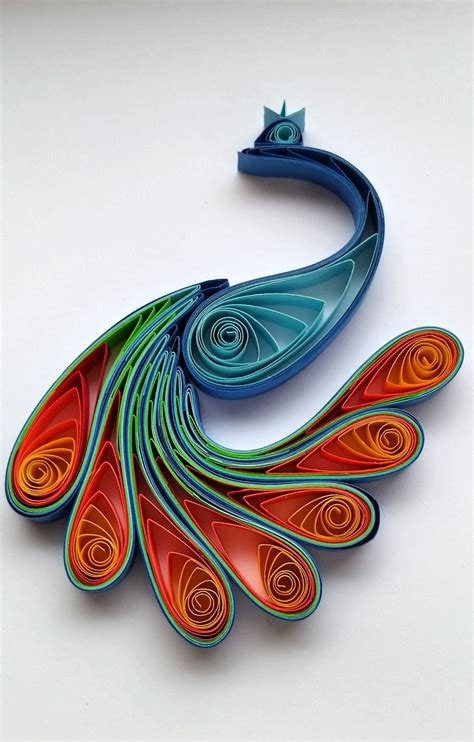 Quilled Rainbow Peacock By Mainely Quilling Quilling Designs Quilling Paper Quilling For