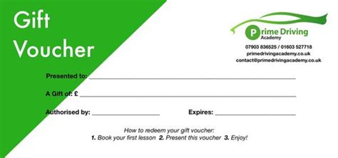 driving lessons gift vouchers