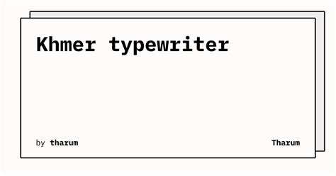 Khmer Typewriter