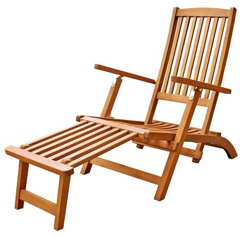 Buy Luunguyen Tommy Outdoor Hardwood Folding Steamer Lounge Deck Chair Natural Wood Finish In