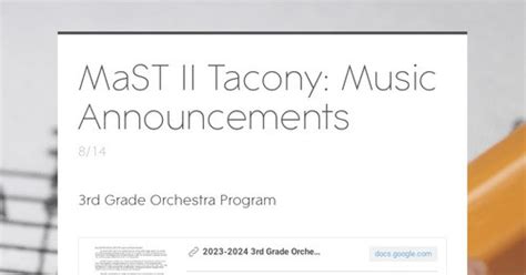 Mast Ii Tacony Music Announcements Smore Newsletters