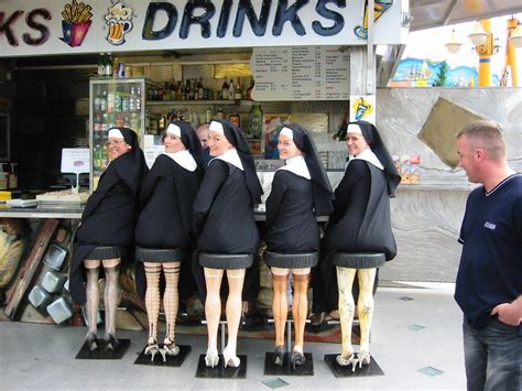 d e c e p t o l o g y the illusion of 5 nuns on sexy leg barstools