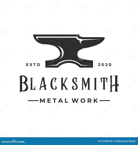 Blacksmith Anvil Logo Vintage Vector Illustration Template Icon Design