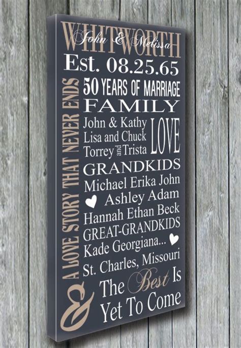 How to pick 50th wedding anniversary gifts for parents to show you care. 50 Wedding Anniversary by doudouswooddesign on Etsy | 50th ...