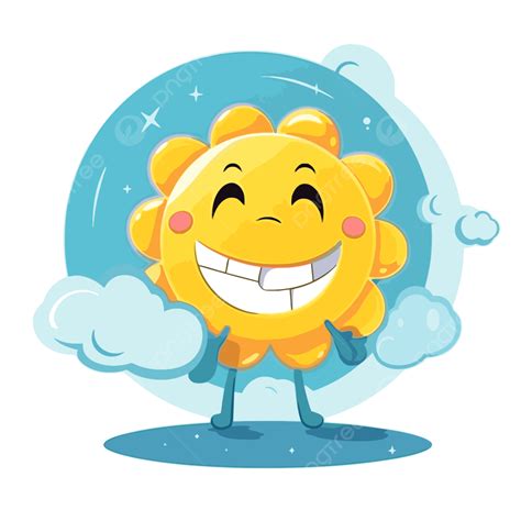 Smiling Clipart Cartoon Smiling Sun In The Cloud Vector Smiling