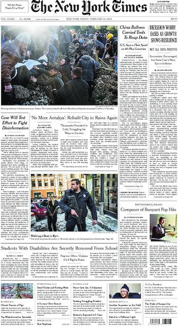 The New York Times In Print For Friday Feb 10 2023 The New York Times