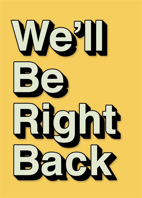 Be Right Back Sign Printable