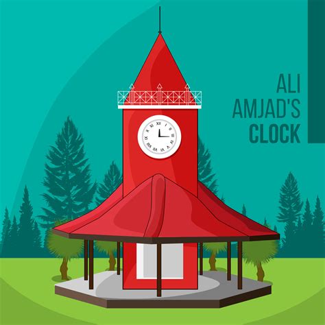 Hand Drawn Vector Illustration Of Ali Amjads Clock House 9259954