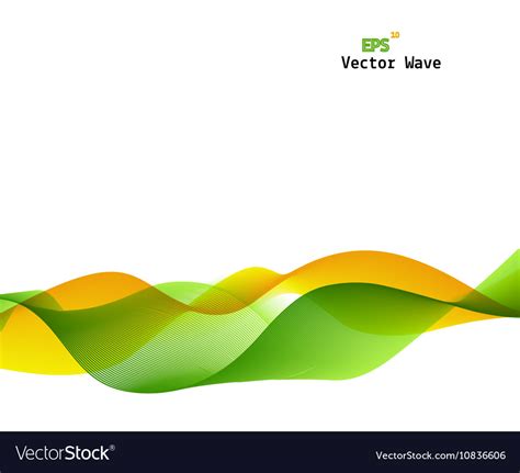 Abstract Green And Yellow Wave On Background Vector Image