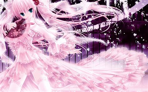 Papel De Parede Anime Menina Cabelo Ventilador Rosa Cerca Mistério 1920x1200 Wallup