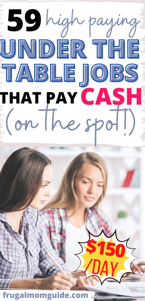 59 Under The Table Jobs That Pay Cash On The Spot In 2021 Under The