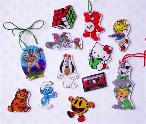 80s Shrinky Dink Christmas Ornaments Chica And Jo