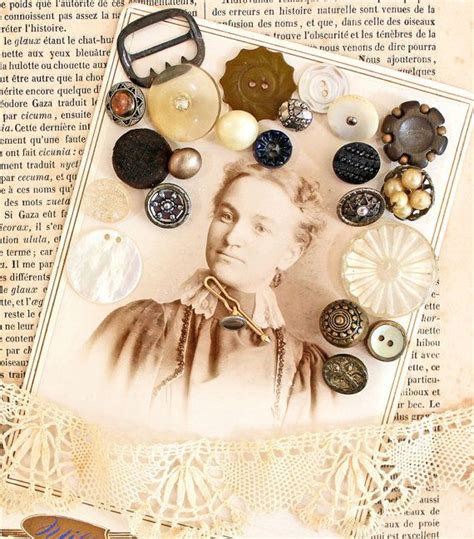 Altered Art Supplyantique Cabinet Card With Vintage Buttons Etsy