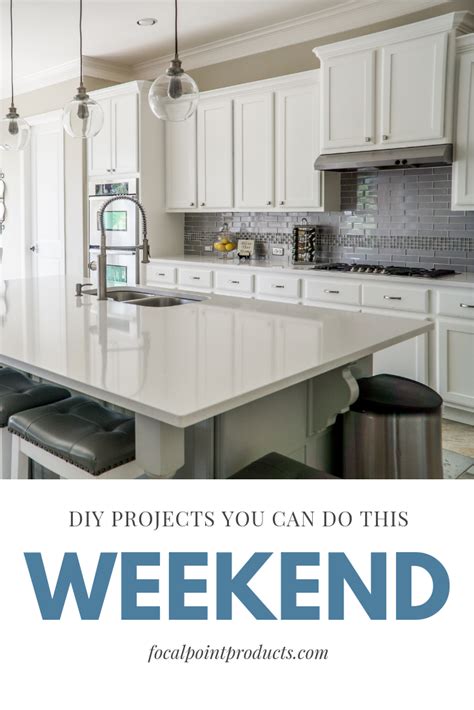 A White Kitchen With The Words Diy Projects You Can Do This Weekend