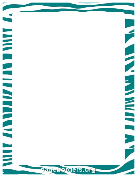 Teal Zebra Print Border Clip Art Page Border And Vector Graphics