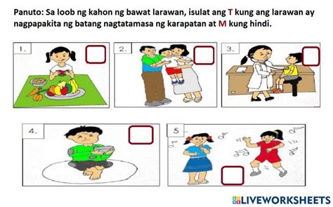 Karapatan Ng Batang Pilipino Online Exercise For Live Worksheets