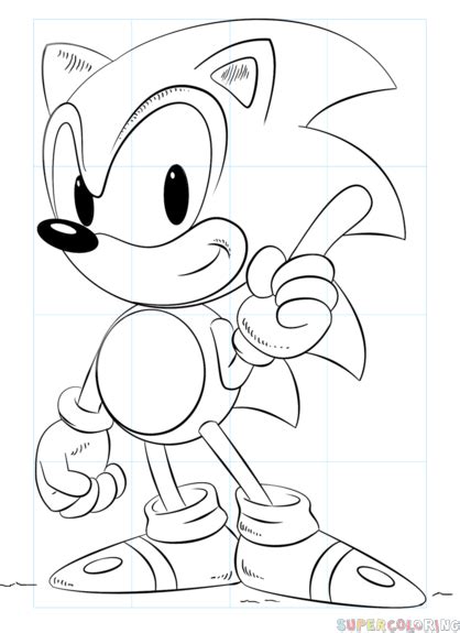 Draw the eyes of the hedgehog. How to draw Sonic the Hedgehog | Step by step Drawing ...