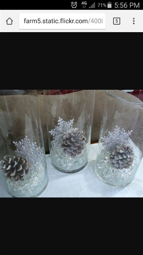 Snowflakes And Pine Cones Christmas 2017 Snowflakes Snow Globes