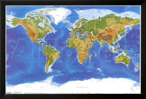 Physical World Map Satellite Poster Physical Map Of The World Images