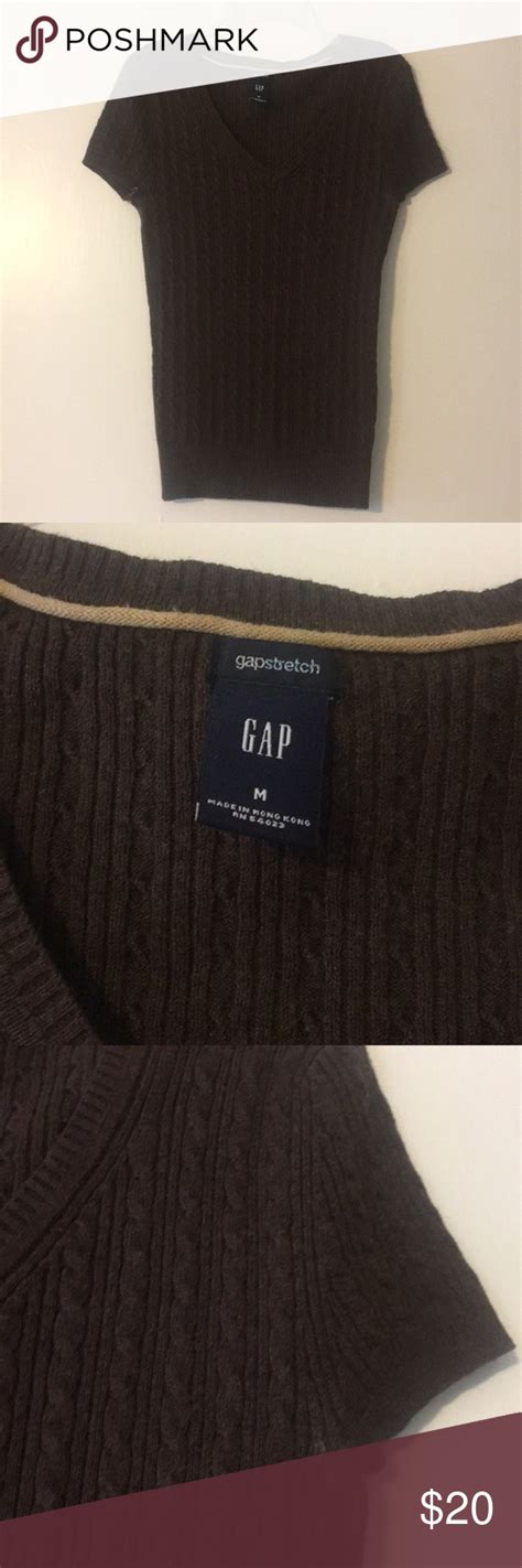 🆕listing Brown Gap Stretch Sweater Tee Stretch Sweater Sweater