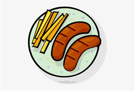 Sausages And French Fries Royalty Free Vector Clip Sausage And Chips