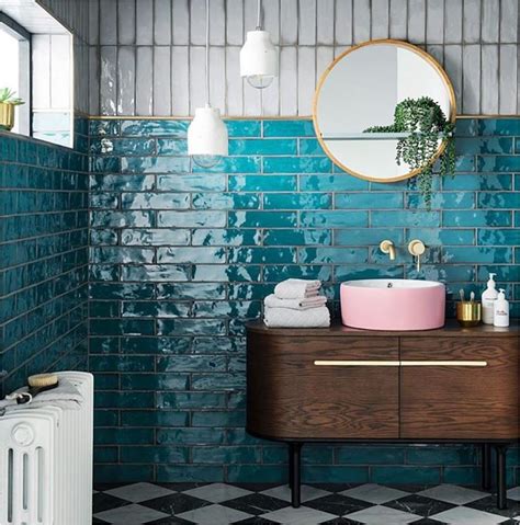 Bold Colorful Bathroom Tile Centsational Style Colorful Bathroom