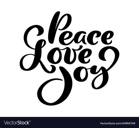 Peace Love Joy Hand Lettering Positive Royalty Free Vector