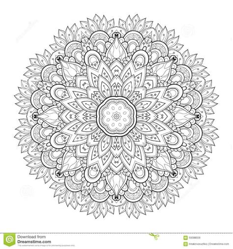 De Vector Mooie Zwartwit Contour Mandala Van Deco Vector Illustratie