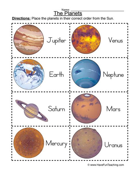 Solar System Worksheet Ordering Planets Have Fun Teaching
