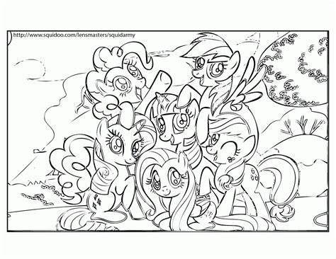 My Little Pony Coloring Pages With All Ponies Coloring Home