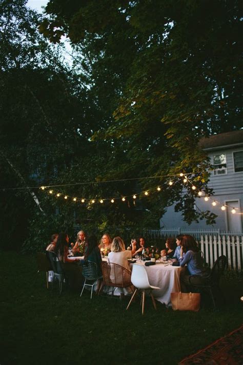Evening Garden Party Idea For Lightening Outdoor Dinner Outdoor